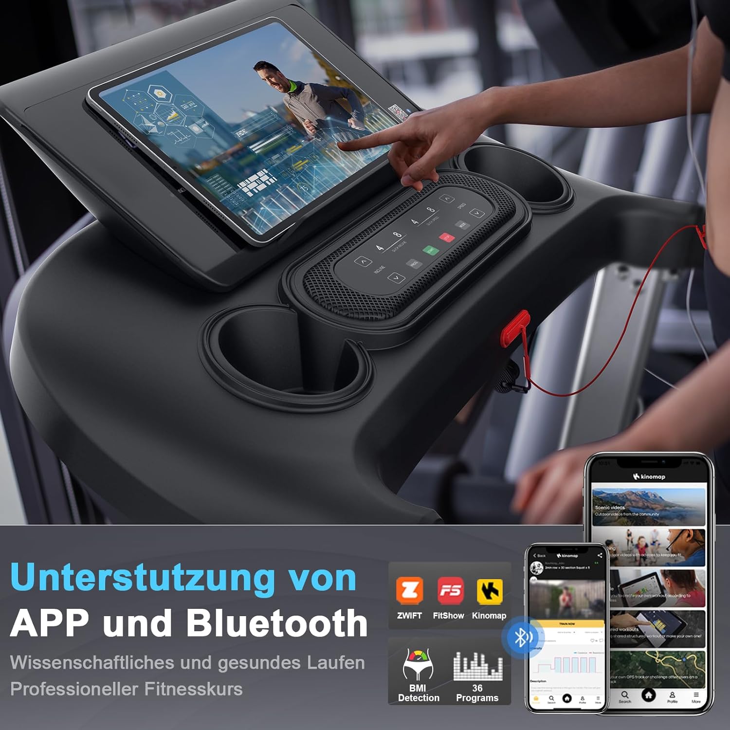 Kitopa Laufband: Hochgeschwindig, 7 PS, große Lauffläche, klappbar