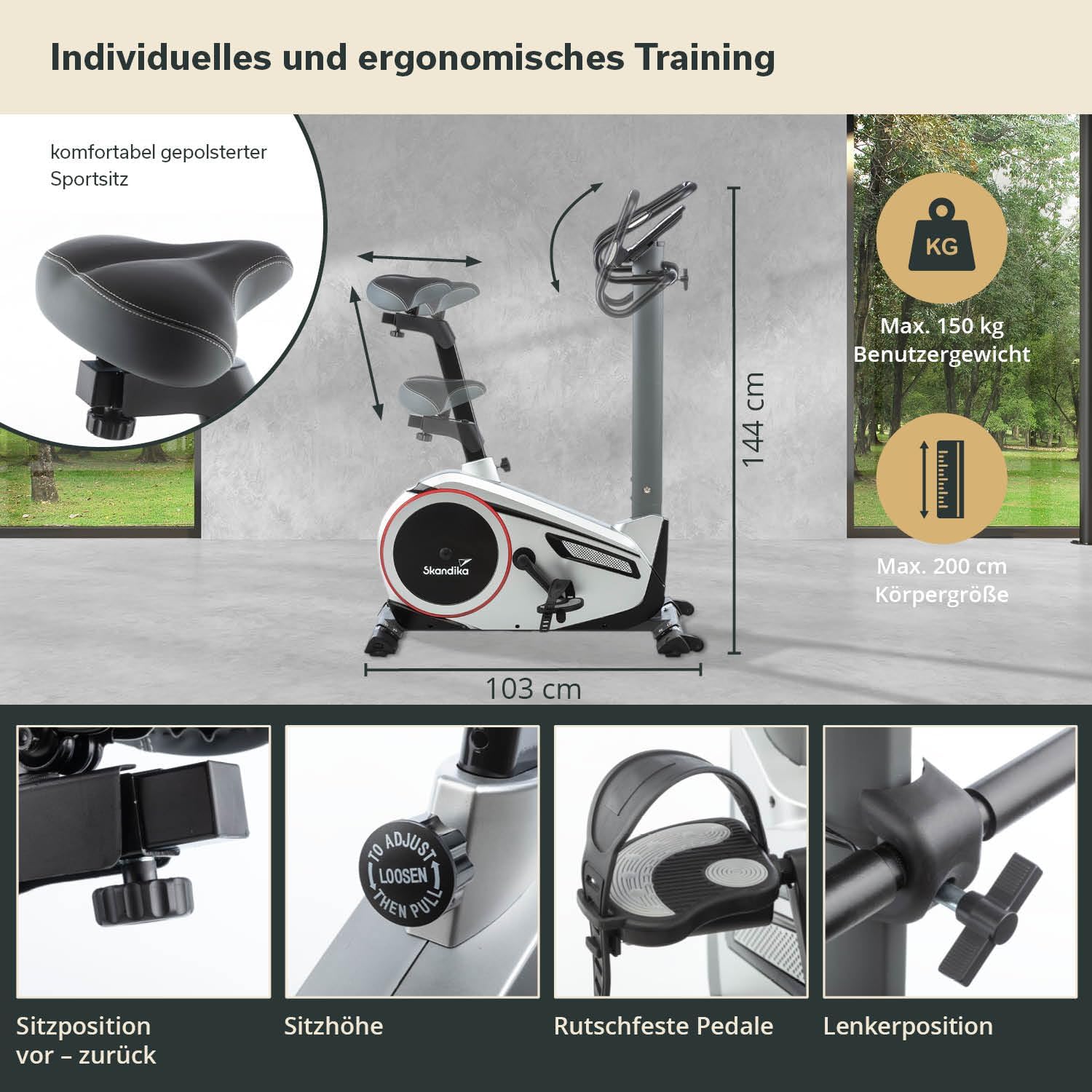 Skandika Morpheus: Ergometer mit 12 kg Schwungmasse